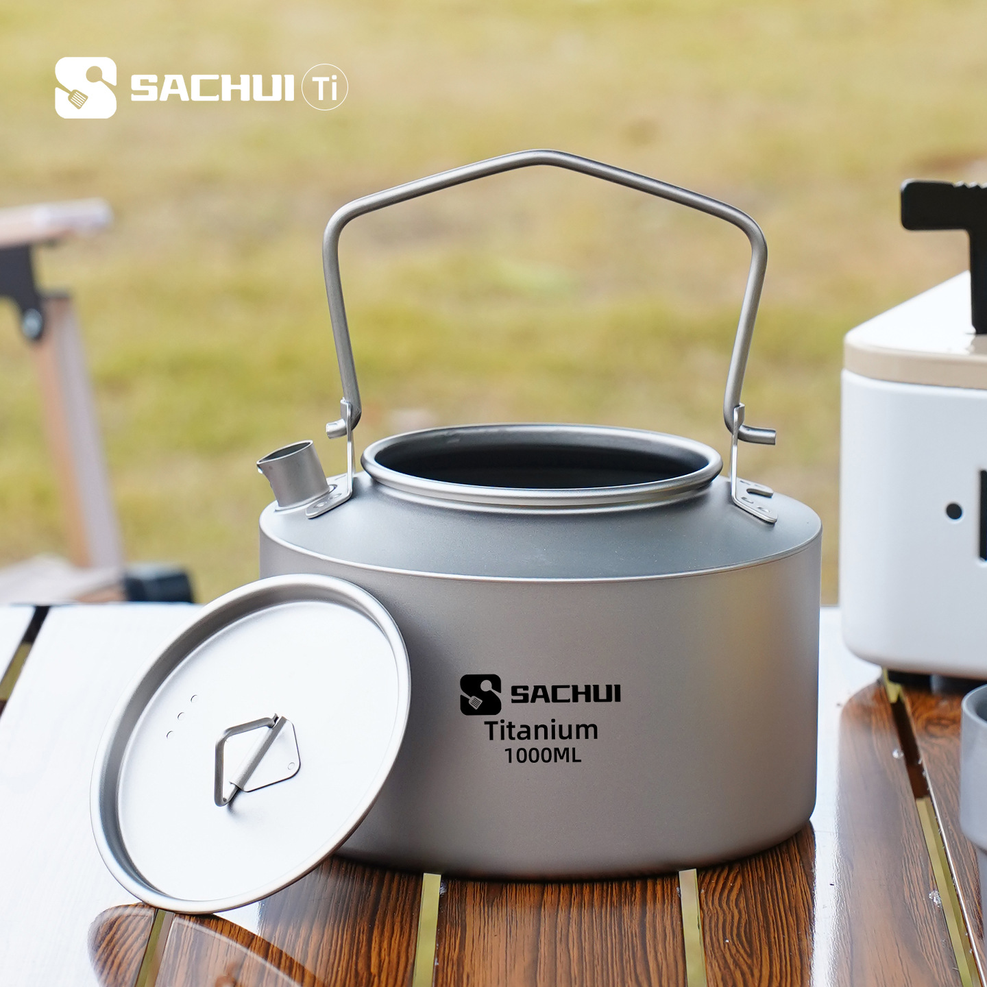 Tea Coffee Pot Set - 1000ML Pure Titanium Kettle Outdoor Ultralight