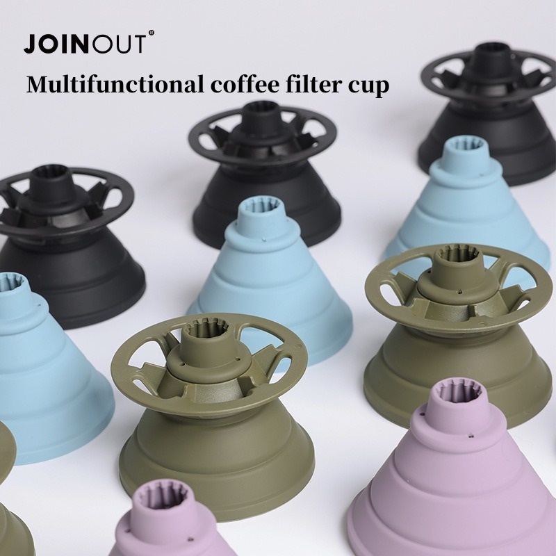 Tea Coffee Pot Set - Collapsible Coffee Filter Portable Silicone Drip