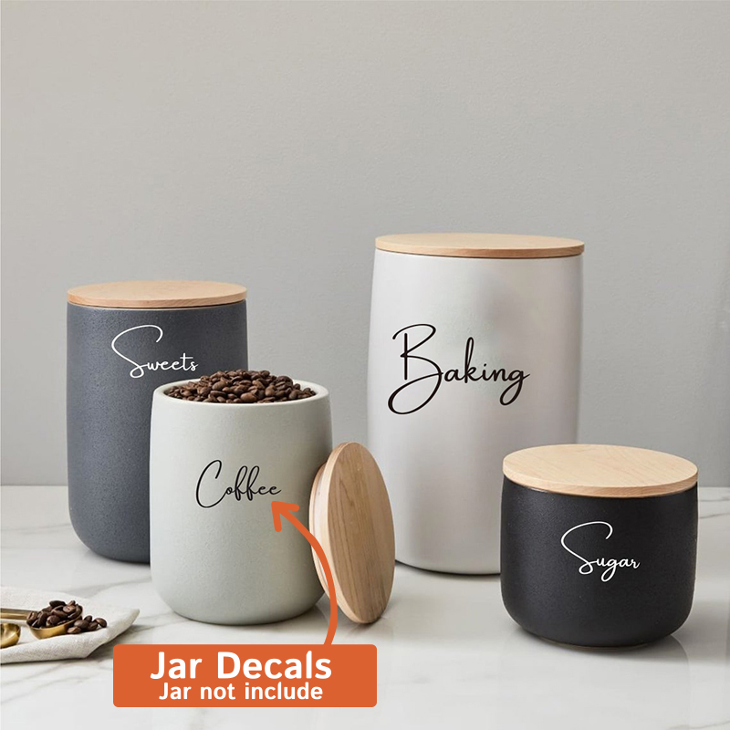 Switching Coffee To Tea - Decal Only 8Pcs Kitchen Organization Canister