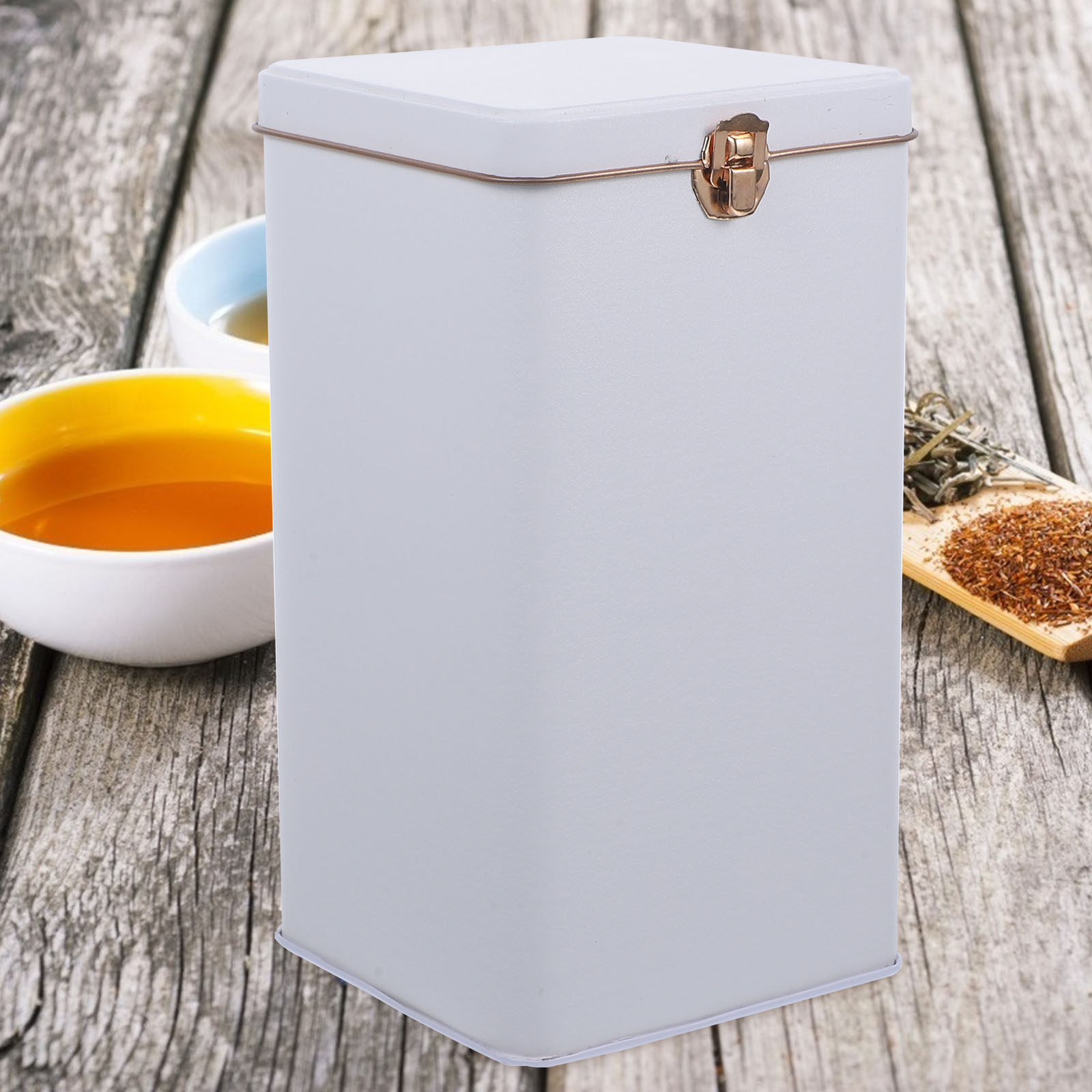 Coffee Tea Leaf And Bean - Sturdy Tinplate Storage Jar for Tea