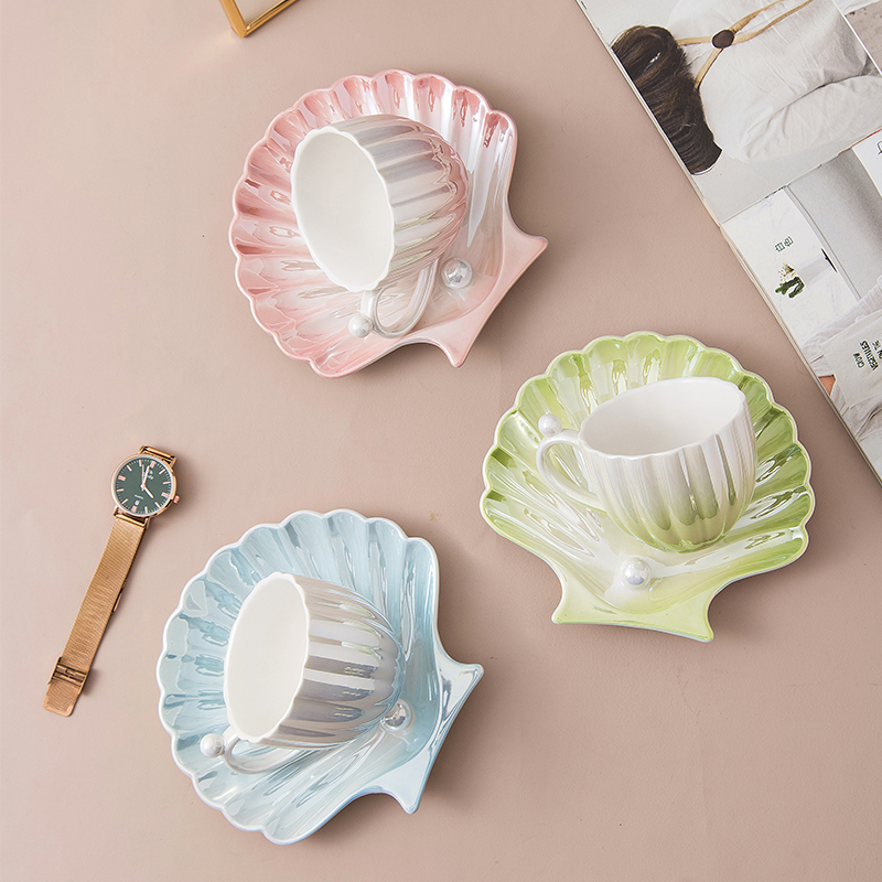 Best Tea Coffee - Pearl Shell Design Ceramics Mugs with