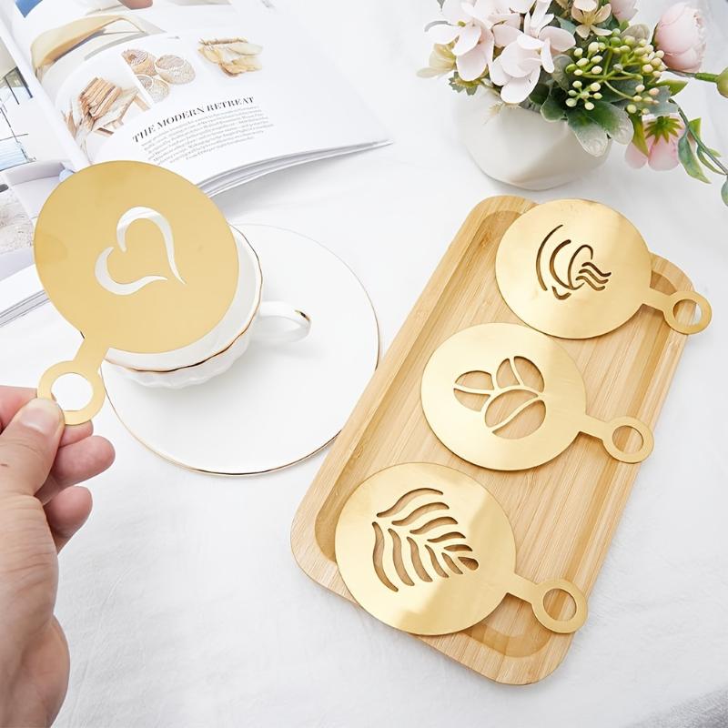 Coffee Stencil Art - 4Pcs/Set Stainless Steel Coffee Themed Art