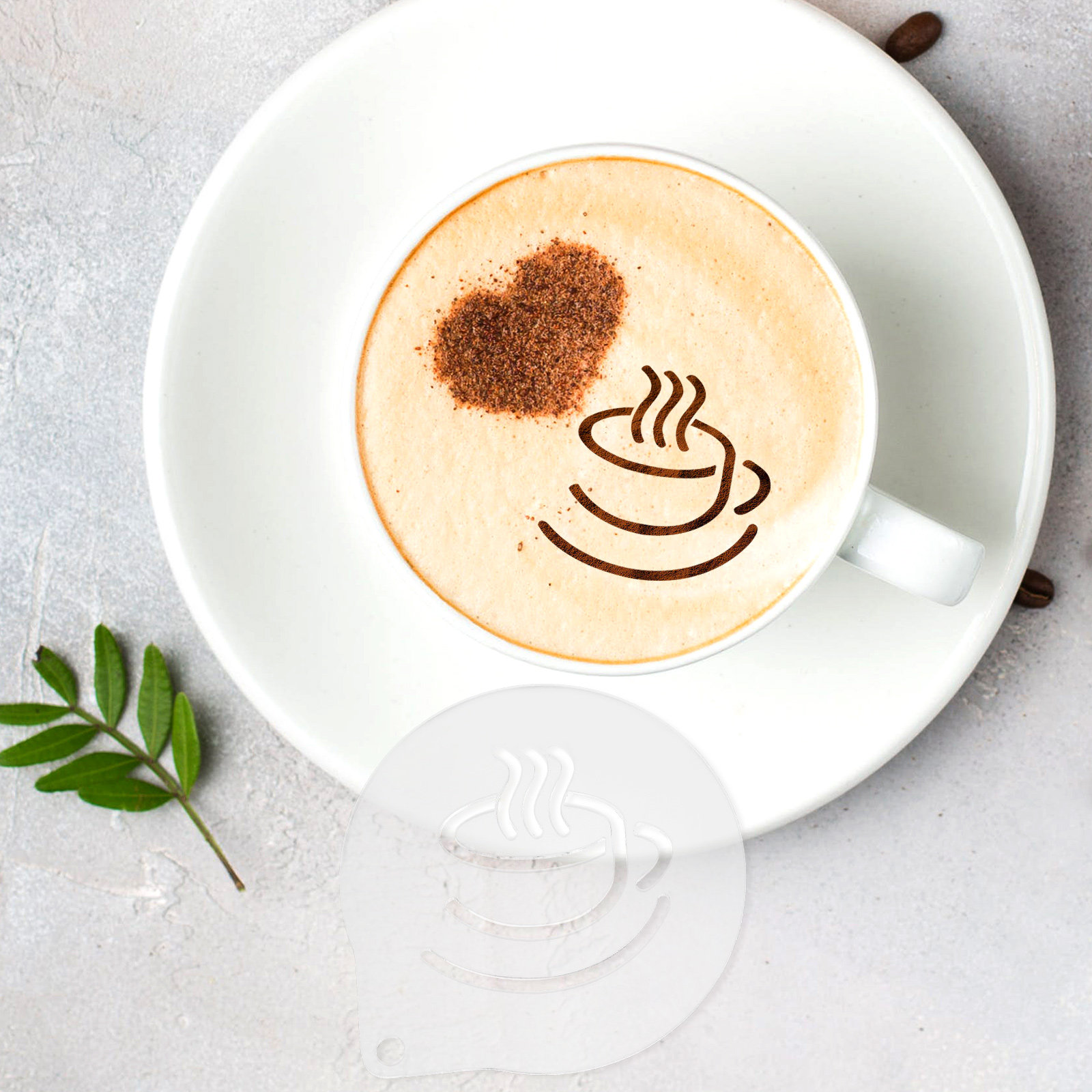 Coffee Stencil Art - Lightweight Acrylic Coffee Stencil for DIY