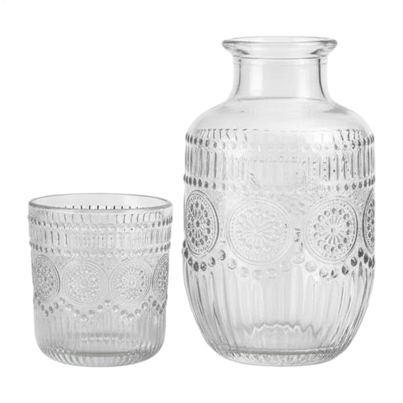 Tea Coffee Pot Set - 550ml Bedside Carafe Pitcher And Water