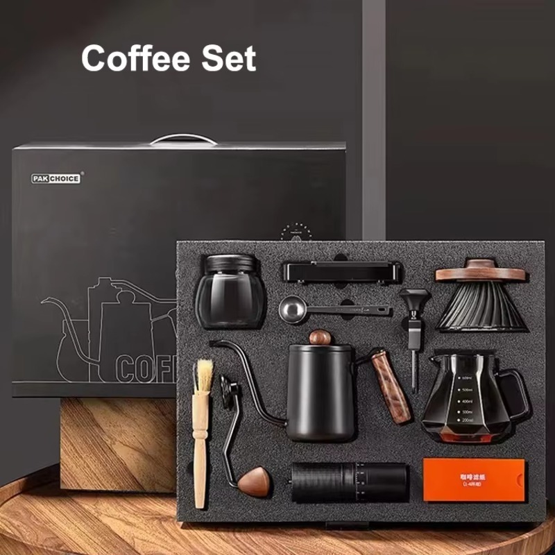 Tea Coffee Pot Set - 10pcs Travel Coffee Set Manual Coffee