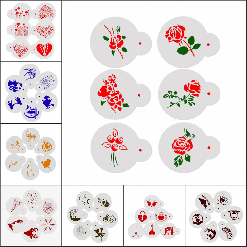 Coffee Stencil Art - Aomily 6pcs/Set Special Various Festivals DIY
