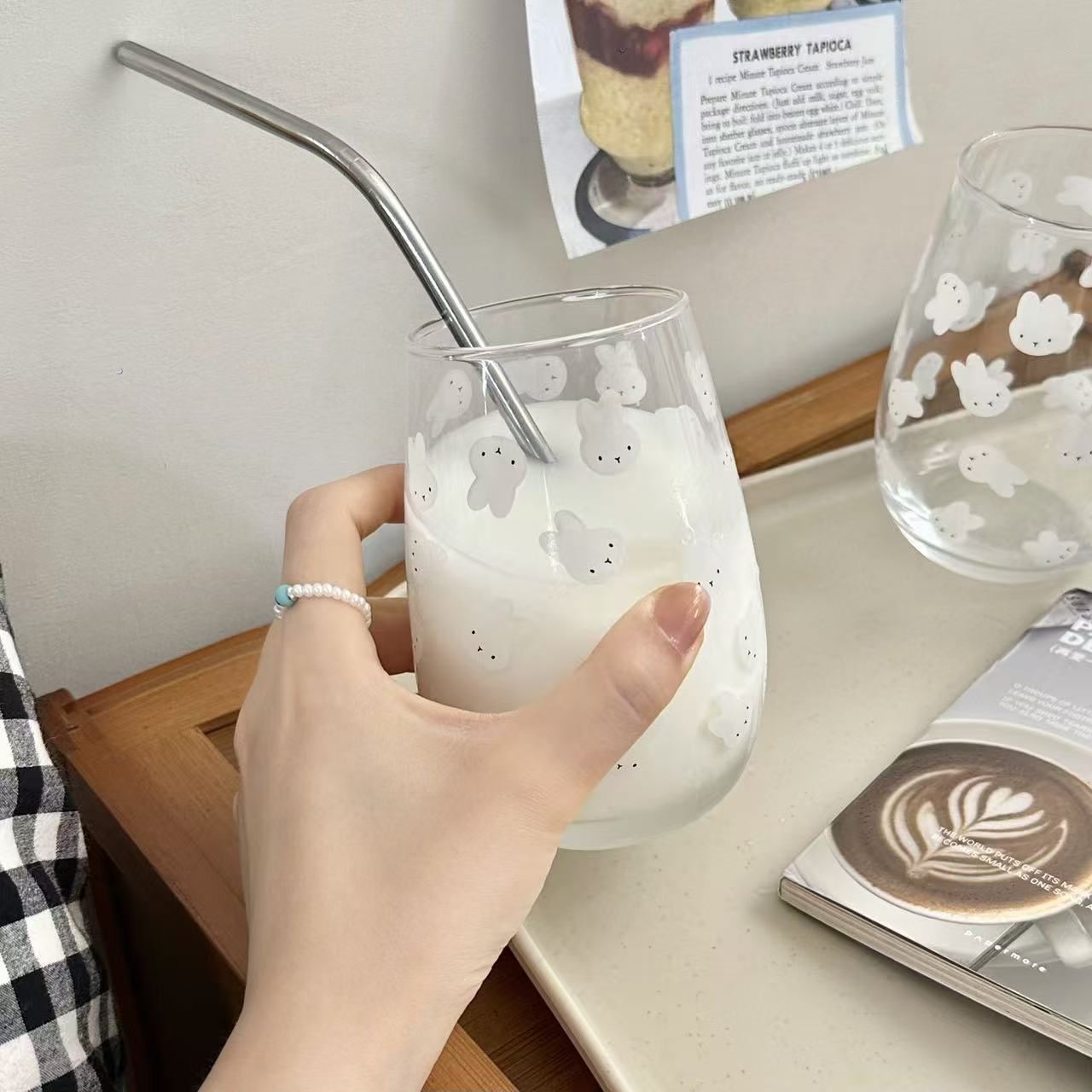 Cute Miffy Rabbit Printed Glas - Coffee Tea & Espresso Appliances ulasan dan harga