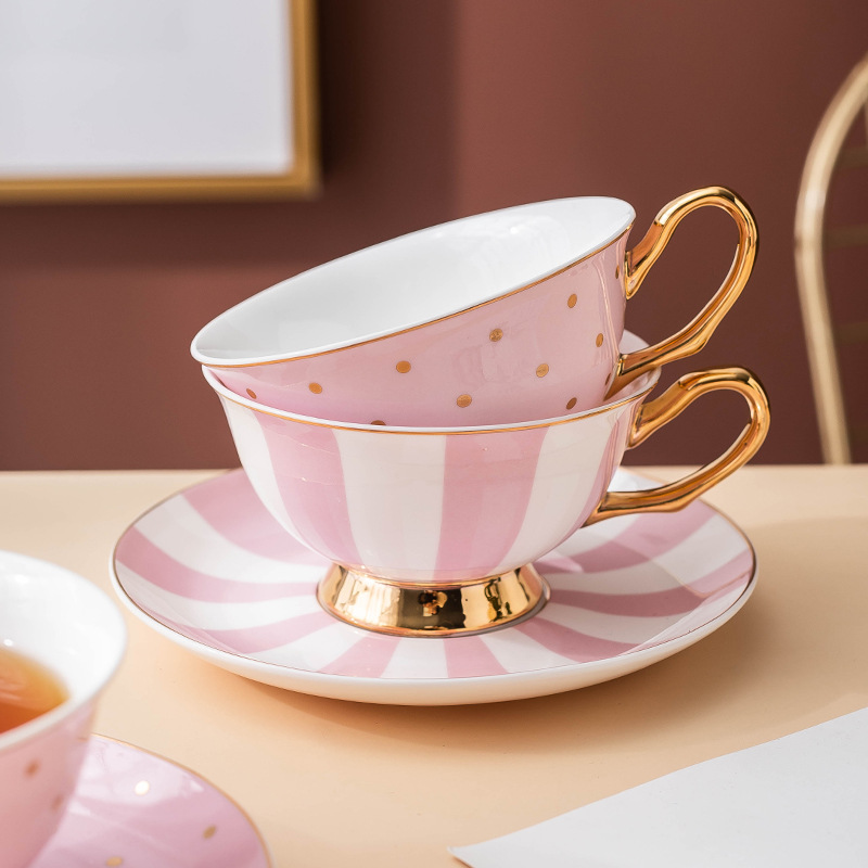 Ceramic Pink Coffee Mugs with  - Tea Coffee Pot Set ulasan dan harga