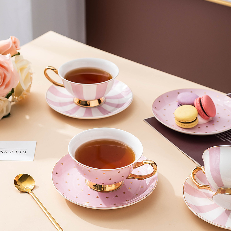 Ceramic Pink Coffee Mugs with  - Tea Coffee Pot Set ulasan dan harga