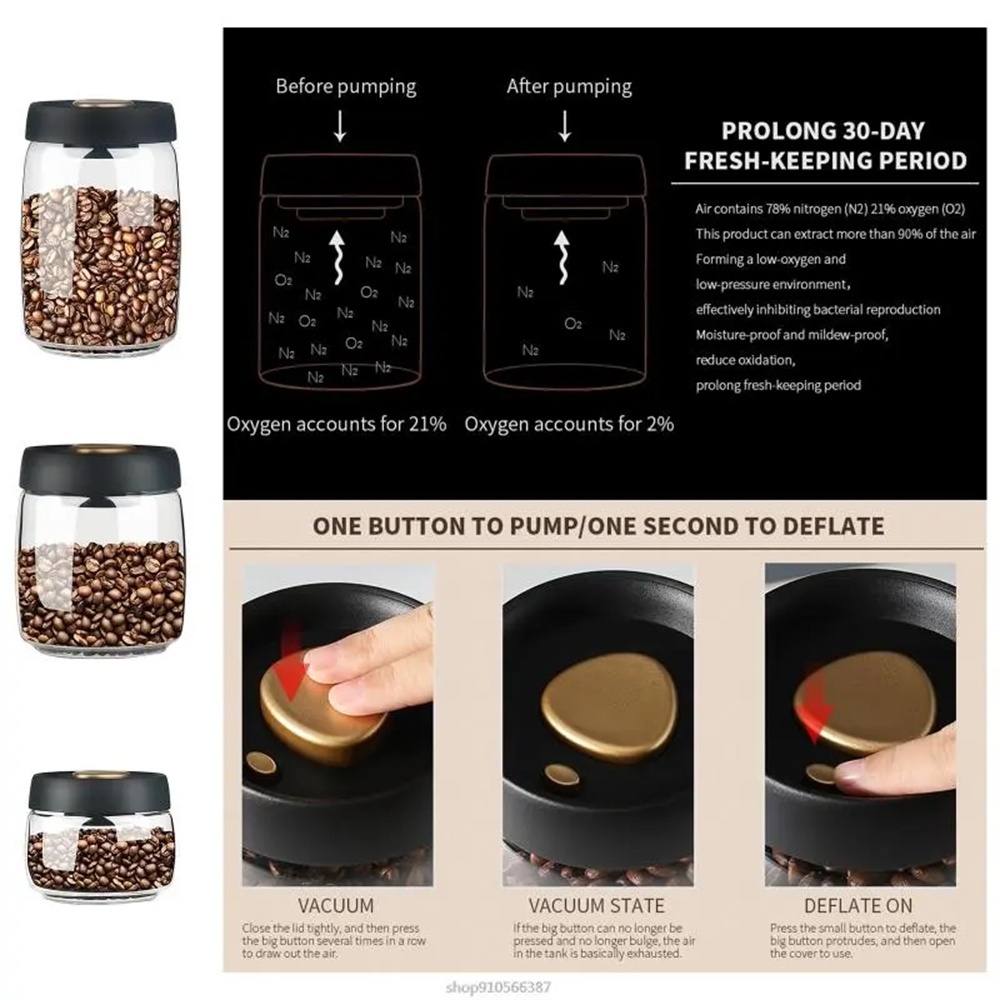 1pack Coffee Bean Storage Cont - Coffee Tea Press ulasan dan harga