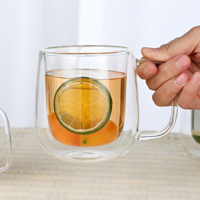 Double Wall Glass Handled Mug  - Double Wall Mug ulasan dan harga