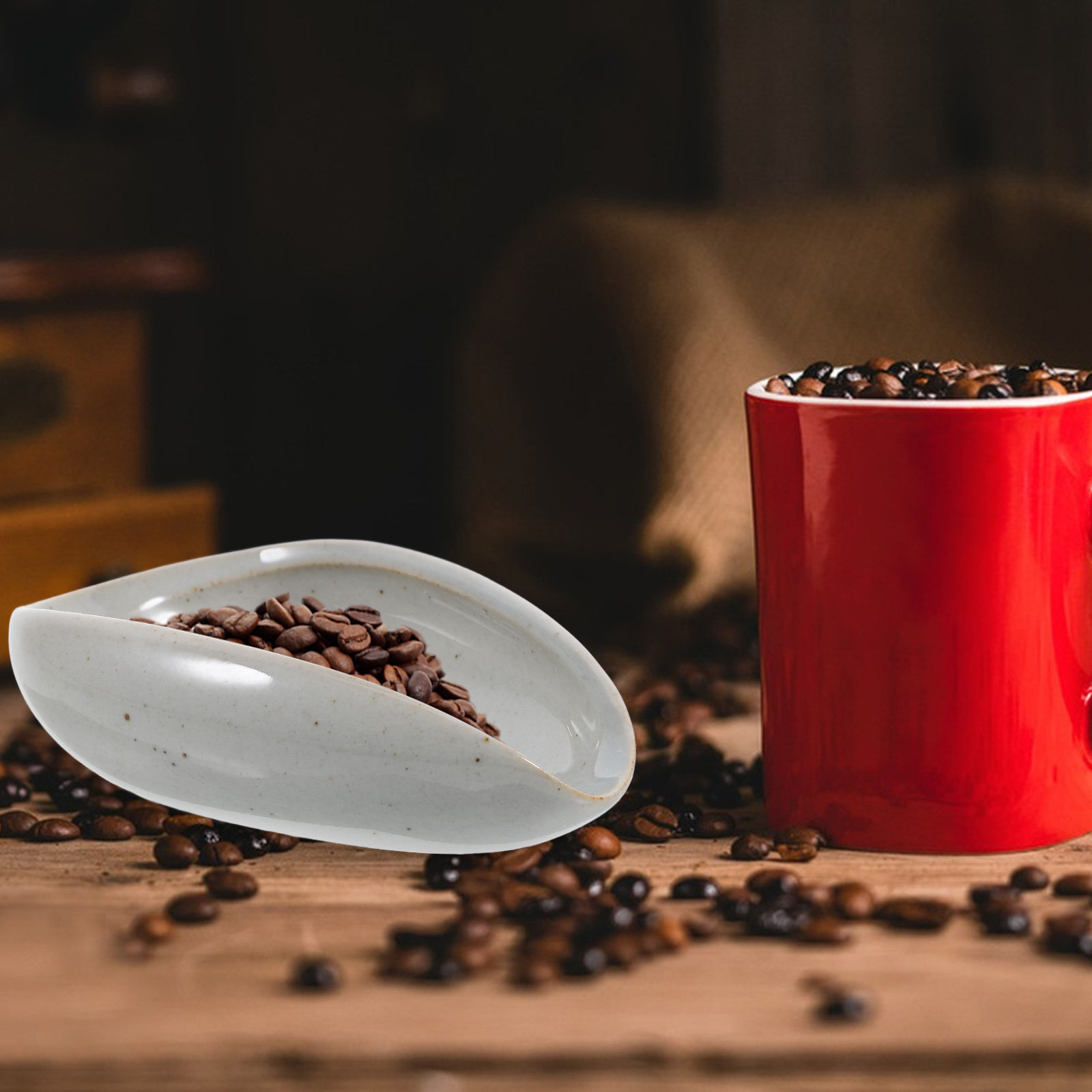 Ceramic Coffee Bean Dosing Tra - Coffee Tea Leaf And Bean ulasan dan harga