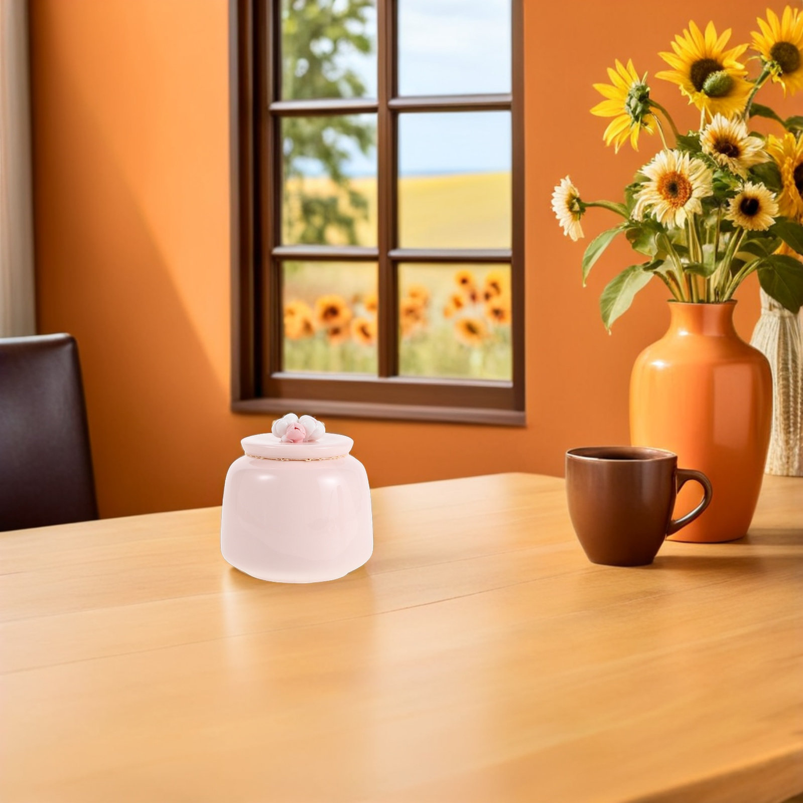 Ceramic Tea Jar Pink Porcelain - Coffee Tea Leaf And Bean ulasan dan harga