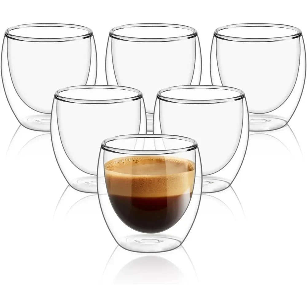 6 pcs Clear Double Wall Glass  - Double Wall Mug ulasan dan harga