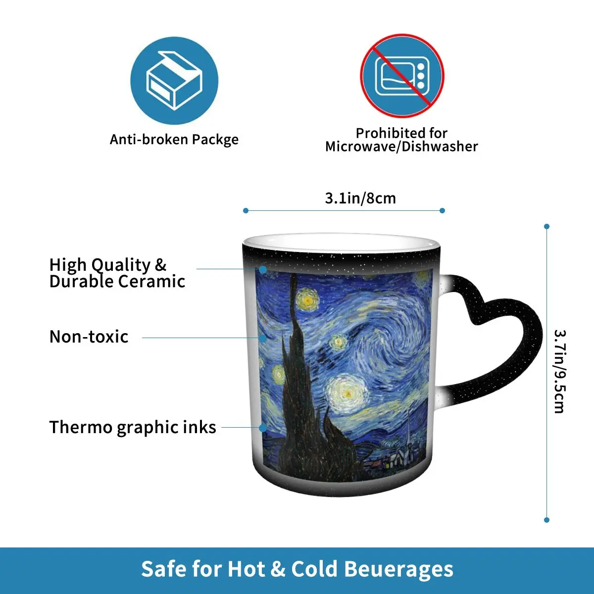 Van Gogh Mug Funny Ceramic Cof - Coffee Tea Van ulasan dan harga