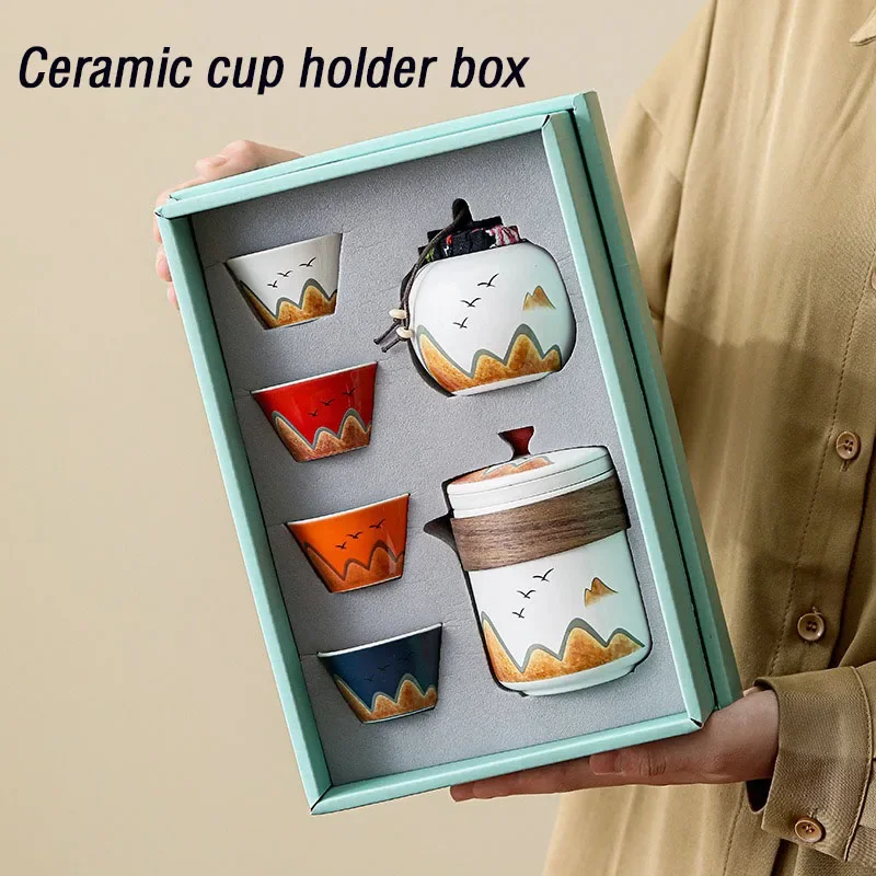 Gift Box,Chinese Style Ceramic - Tea Coffee Pot Set ulasan dan harga