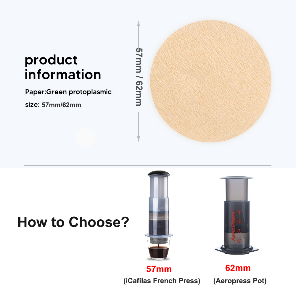 57mm/63mm Coffee Filter Paper  - Aeropress Coffee Maker ulasan dan harga
