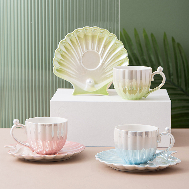 Pearl Shell Design Ceramics Mu - Best Tea Coffee ulasan dan harga