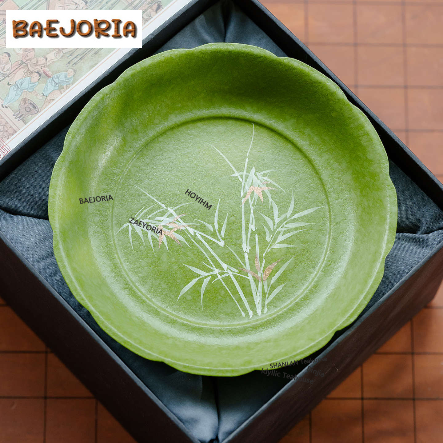 BAEJORIA Hand Painted Bamboo P - Bamboo Tea Tray ulasan dan harga