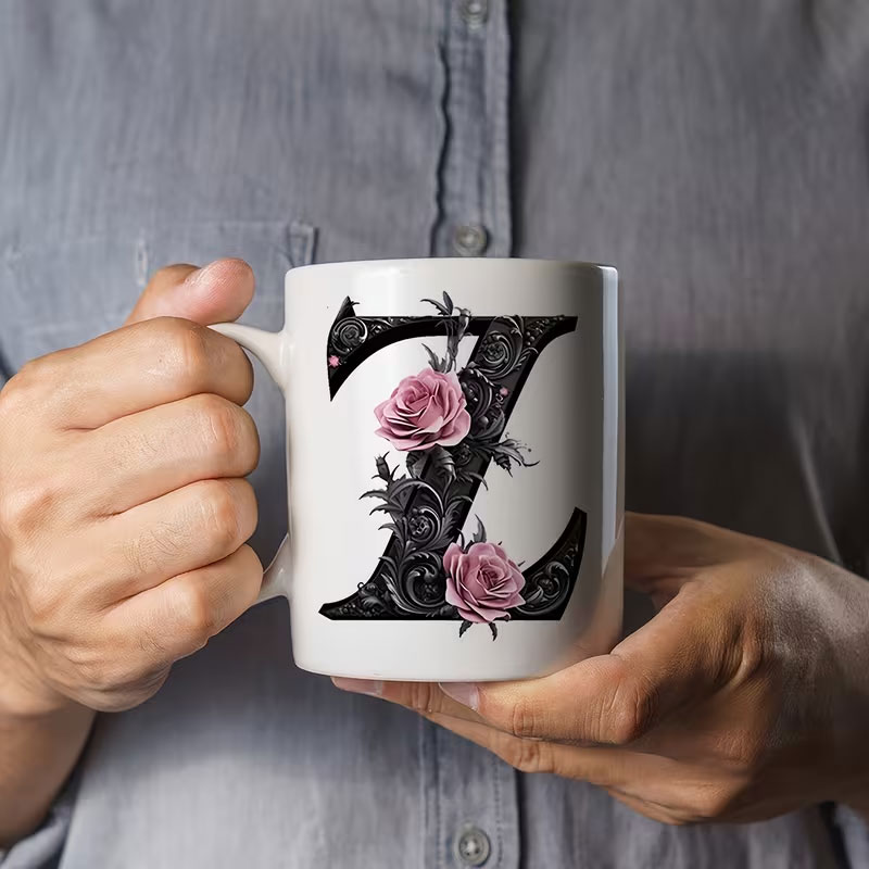 1 Black Letter Flower A-F Prin - Best Tea Coffee ulasan dan harga