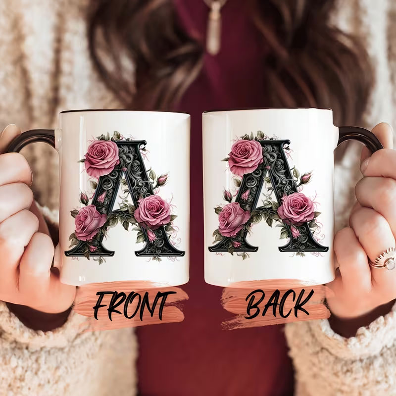1 Black Letter Flower A-F Prin - Best Tea Coffee ulasan dan harga