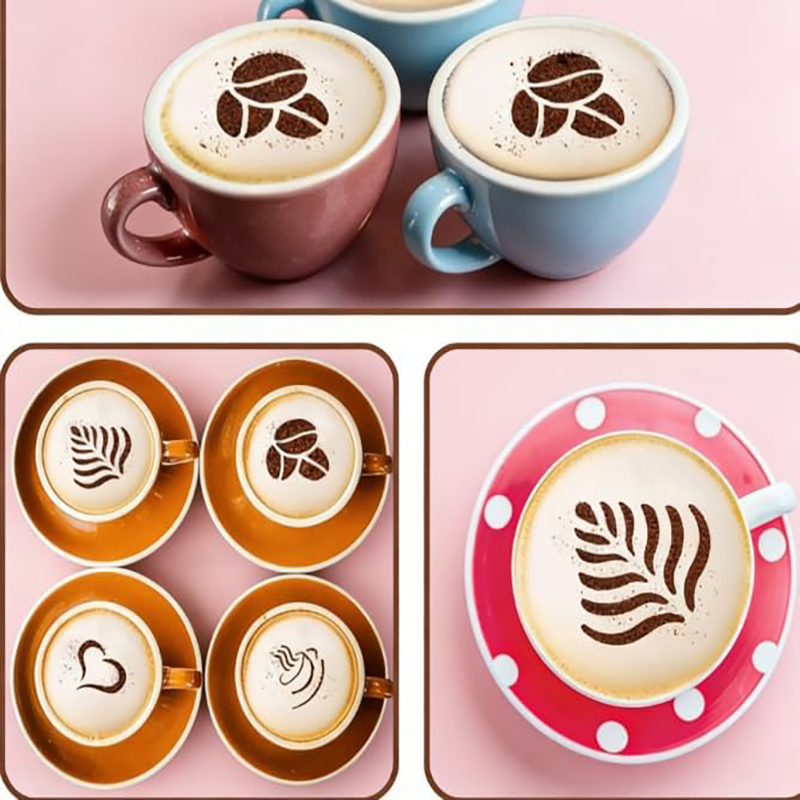 4 Pcs Stainless Steel Coffee S - Coffee Stencil Art ulasan dan harga
