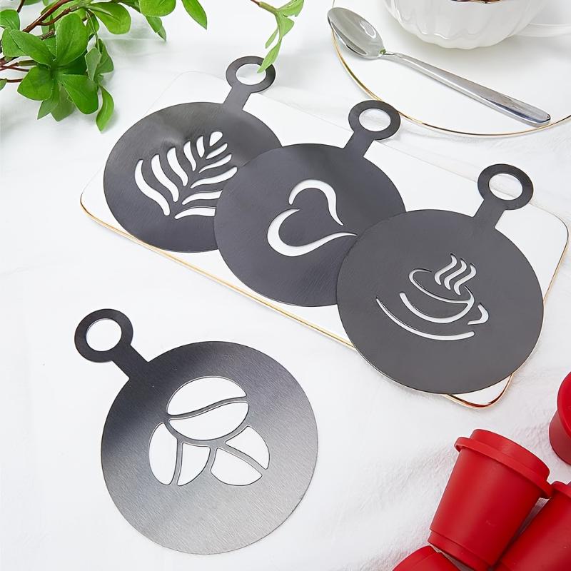 4Pcs/Set Stainless Steel Coffe - Coffee Stencil Art ulasan dan harga