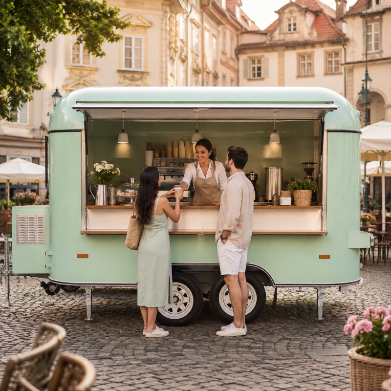 Food Truck Trailer Street Cate - Coffee Tea Van ulasan dan harga