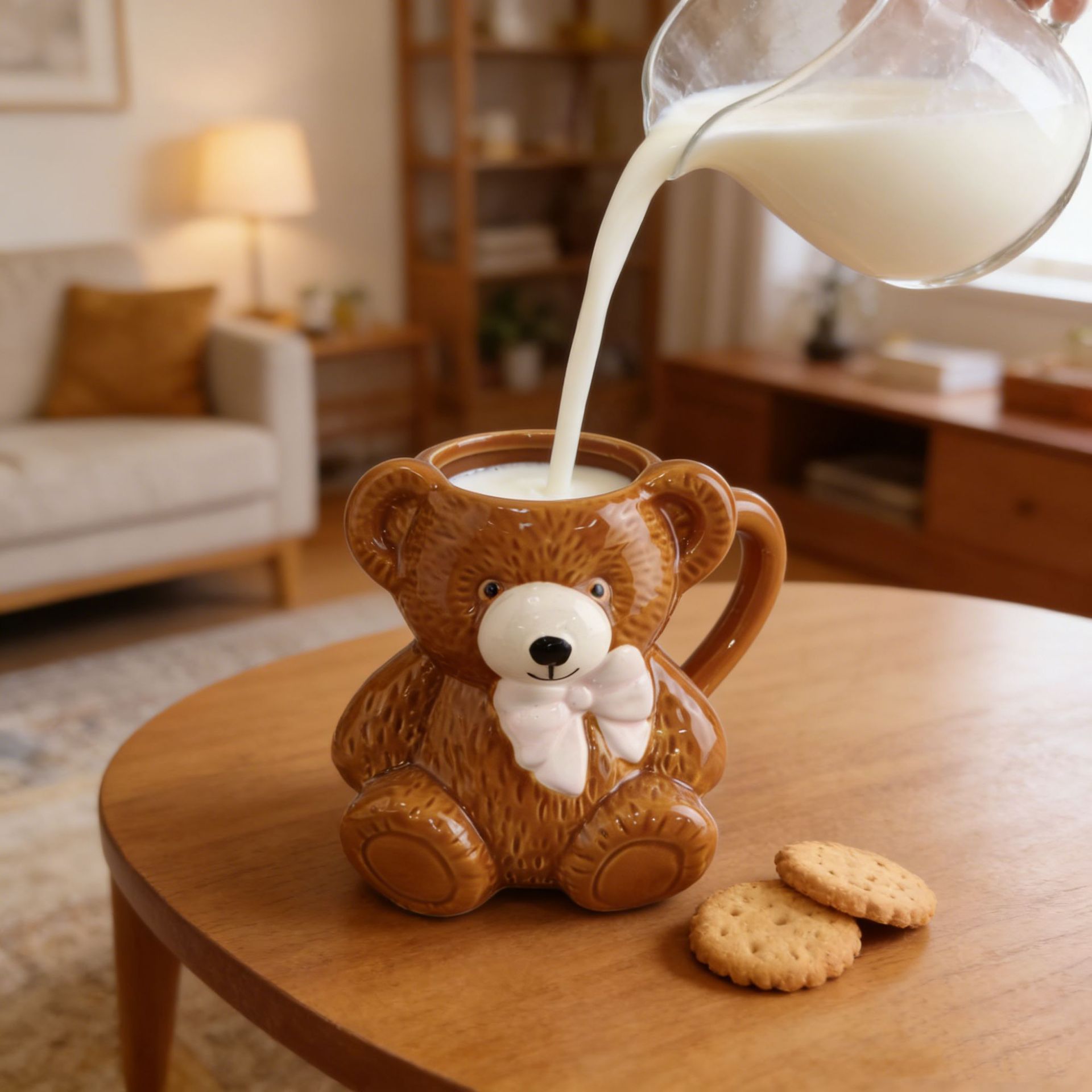 Pink Bowknot Brown Bear Cerami - Best Tea Coffee ulasan dan harga