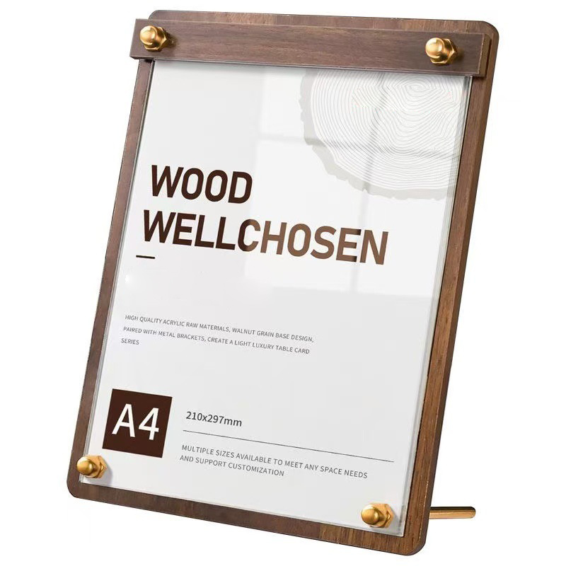 Custom A4/A5 Acrylic Wood Grai - Coffee Tea Display ulasan dan harga