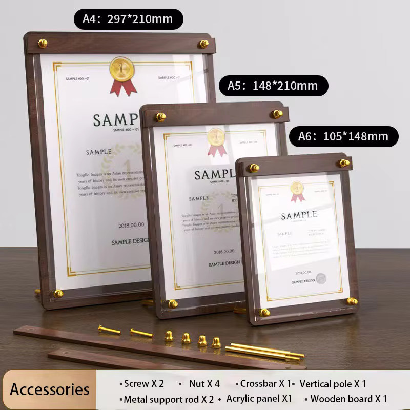Custom A4/A5 Acrylic Wood Grai - Coffee Tea Display ulasan dan harga