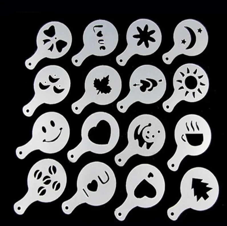 16Pcs/Set Coffee Mold Latte Ca - Coffee Stencil Art ulasan dan harga