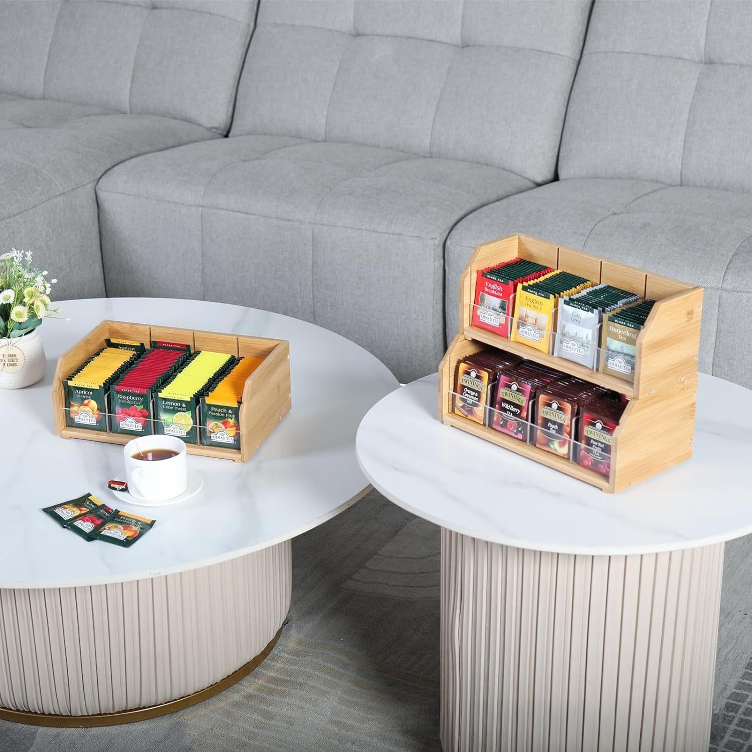 Bamboo Tea Bag Storage Box Thr - Coffee Tea Display ulasan dan harga