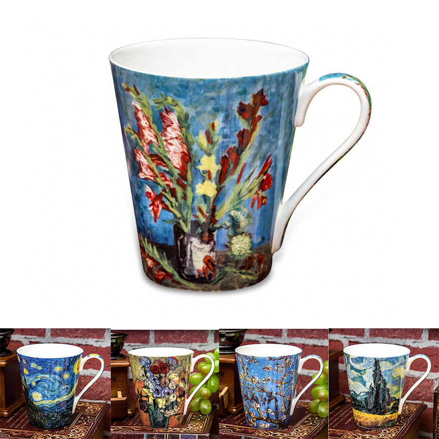 5 Pcs Set Bone China Van Gogh  - Coffee Tea Van ulasan dan harga