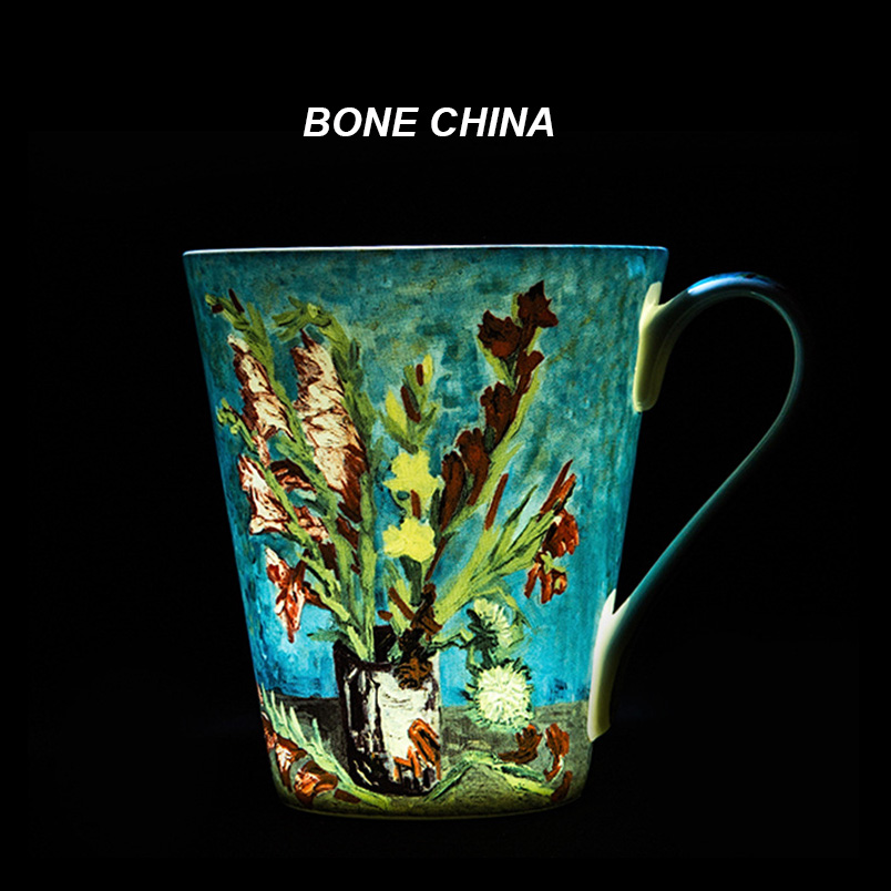 5 Pcs Set Bone China Van Gogh  - Coffee Tea Van ulasan dan harga