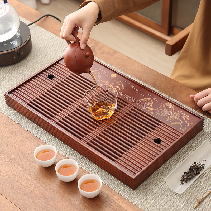 Bamboo Tea Tray Simple Househo - Bamboo Tea Tray ulasan dan harga