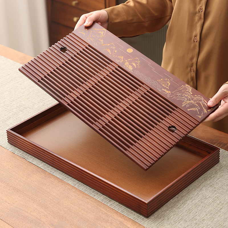Bamboo Tea Tray Simple Househo - Bamboo Tea Tray ulasan dan harga