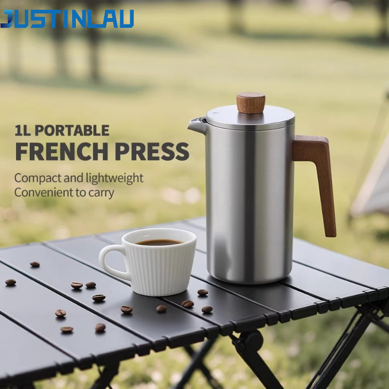 JUSTINLAU 1000ml Stainless Ste - Coffee Tea Press ulasan dan harga
