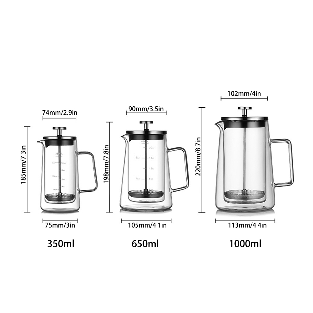 Double Layers French Press Pot - Coffee Tea Press ulasan dan harga