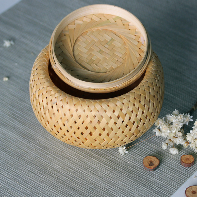 Bamboo woven small basket doub - Bamboo Tea Tray ulasan dan harga