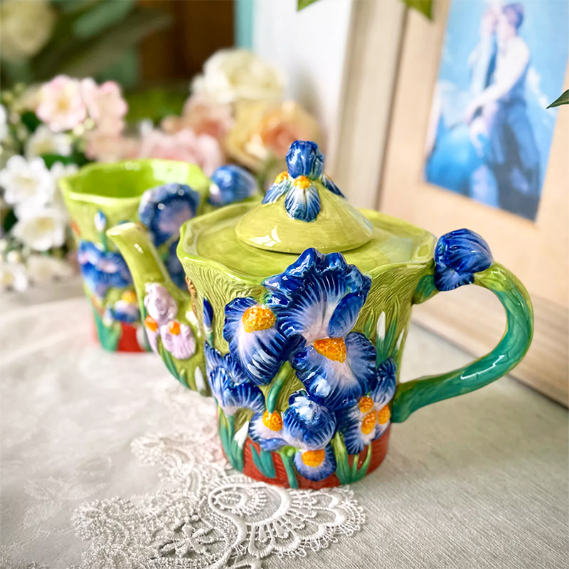 Creative Blue Floral Ceramic C - Coffee Tea Van ulasan dan harga