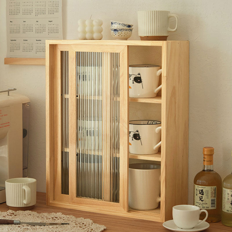 Solid Wood Desktop Storage Box - Coffee Tea Display ulasan dan harga