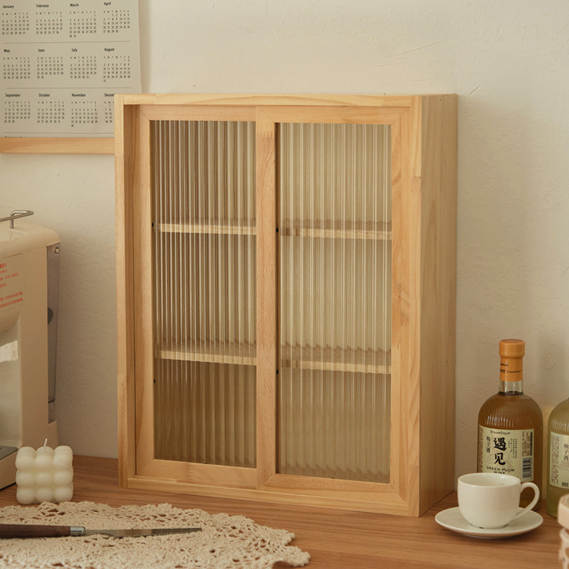 Solid Wood Desktop Storage Box - Coffee Tea Display ulasan dan harga