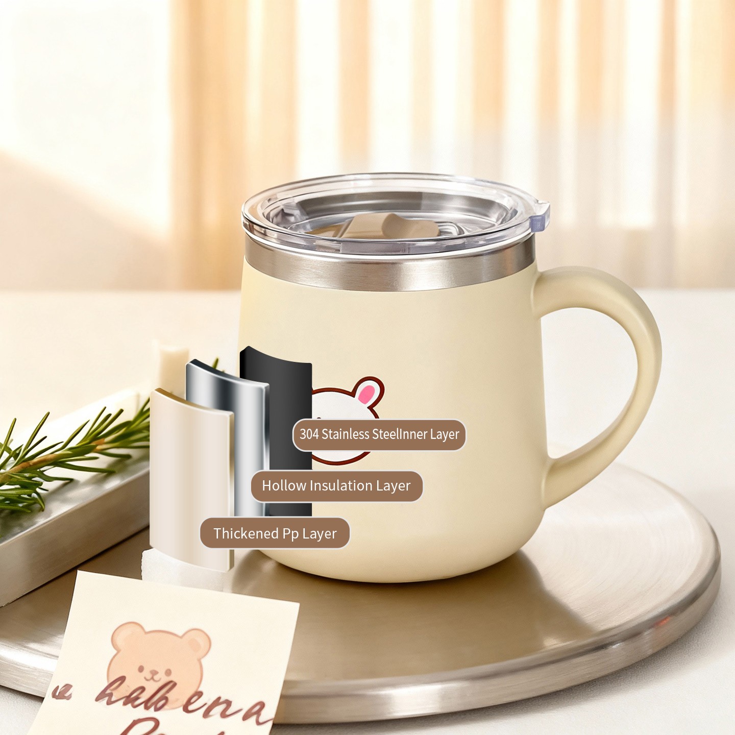 430ML Cartoon 316 Stainless St - Double Wall Mug ulasan dan harga