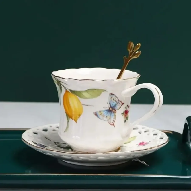 European Style Tea Cup Set Lem - Best Tea Coffee ulasan dan harga