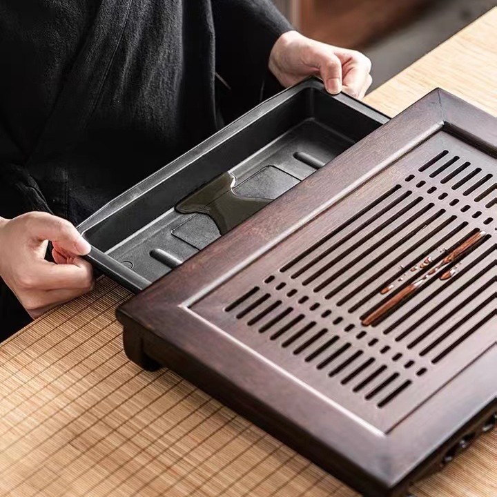 Wooden Tea Set with Water Stor - Bamboo Tea Tray ulasan dan harga