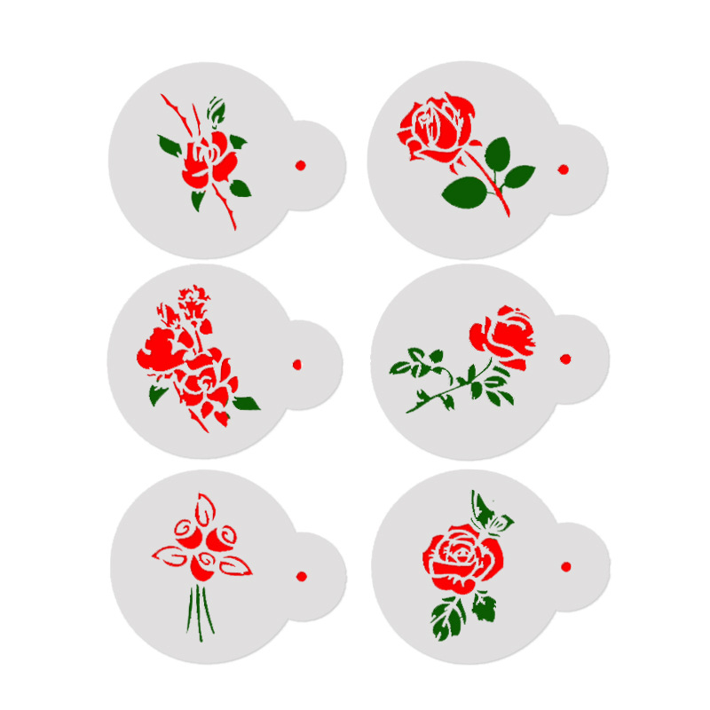 Aomily 6pcs/Set Special Variou - Coffee Stencil Art ulasan dan harga