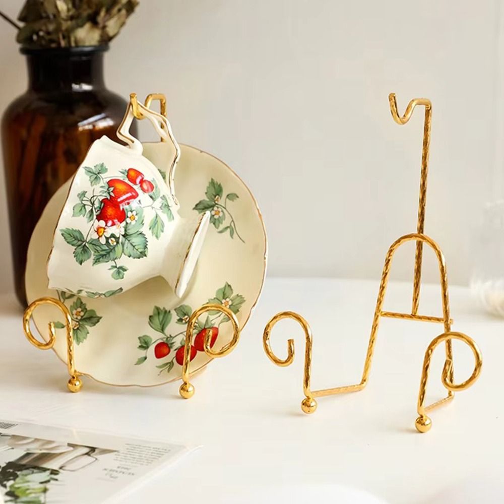 Durable Metal Cup and Saucer D - Coffee Tea Display ulasan dan harga