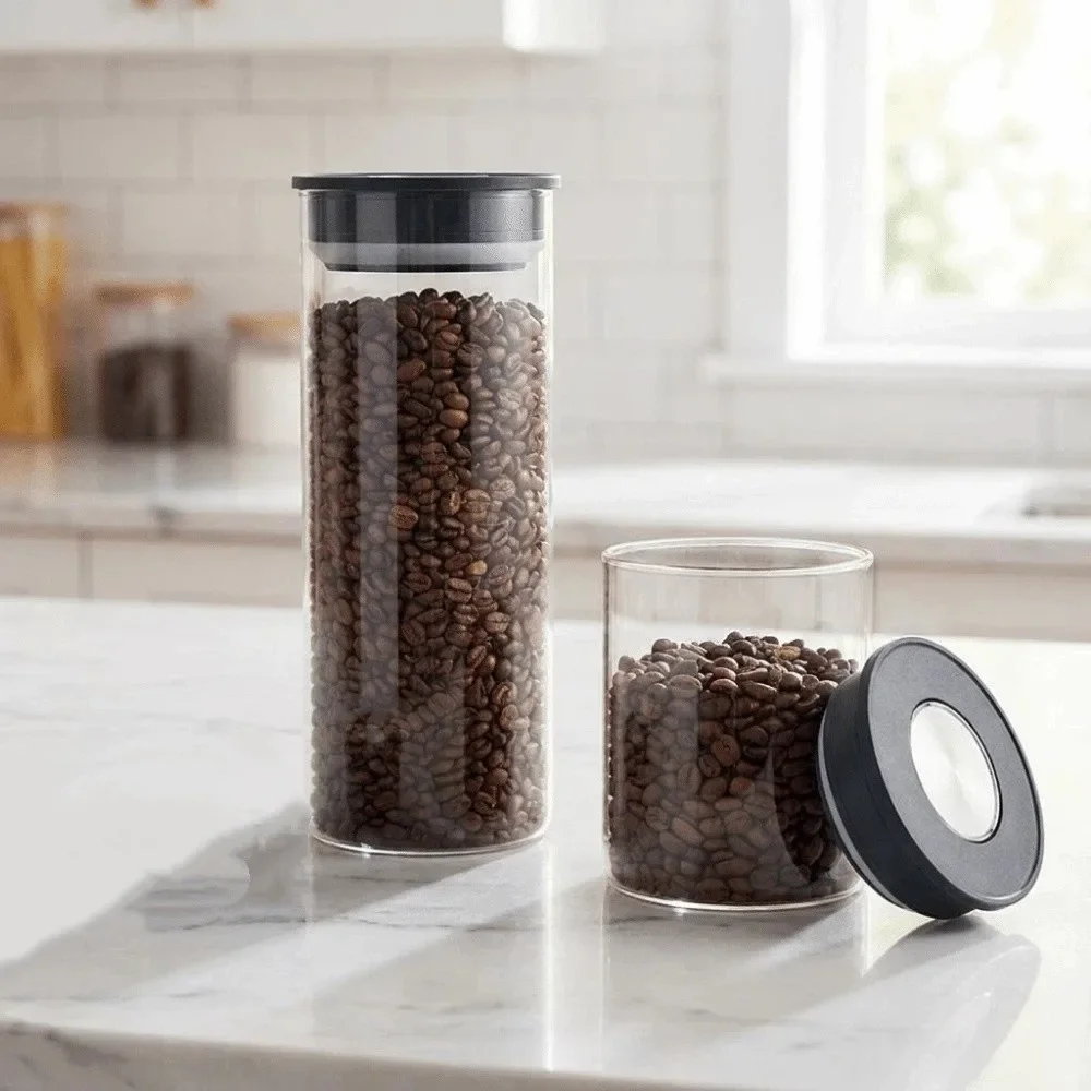 Glass Vacuum Sealed Tank Trans - Coffee Tea Press ulasan dan harga