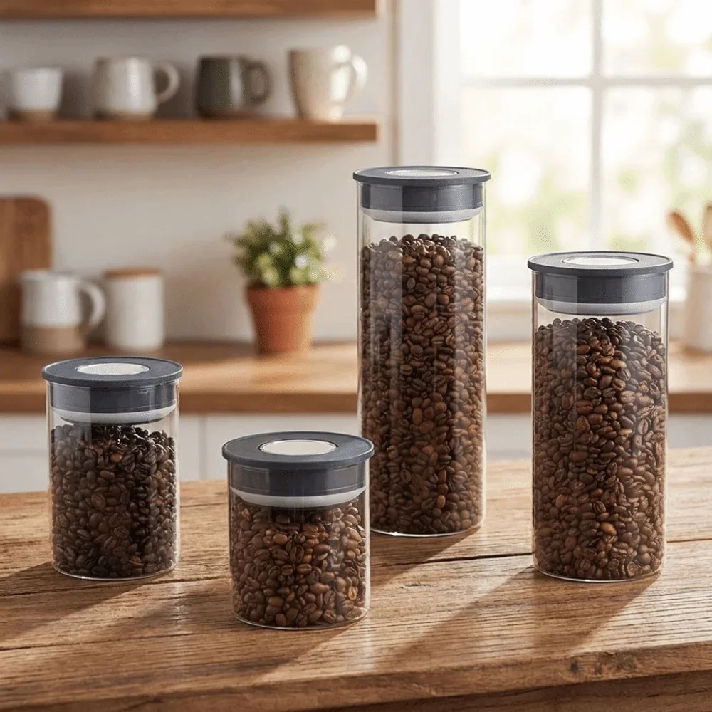 Glass Vacuum Sealed Tank Trans - Coffee Tea Press ulasan dan harga